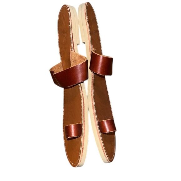 Nikola Brown Leather Sandals Size 42 - Picture 3 of 6